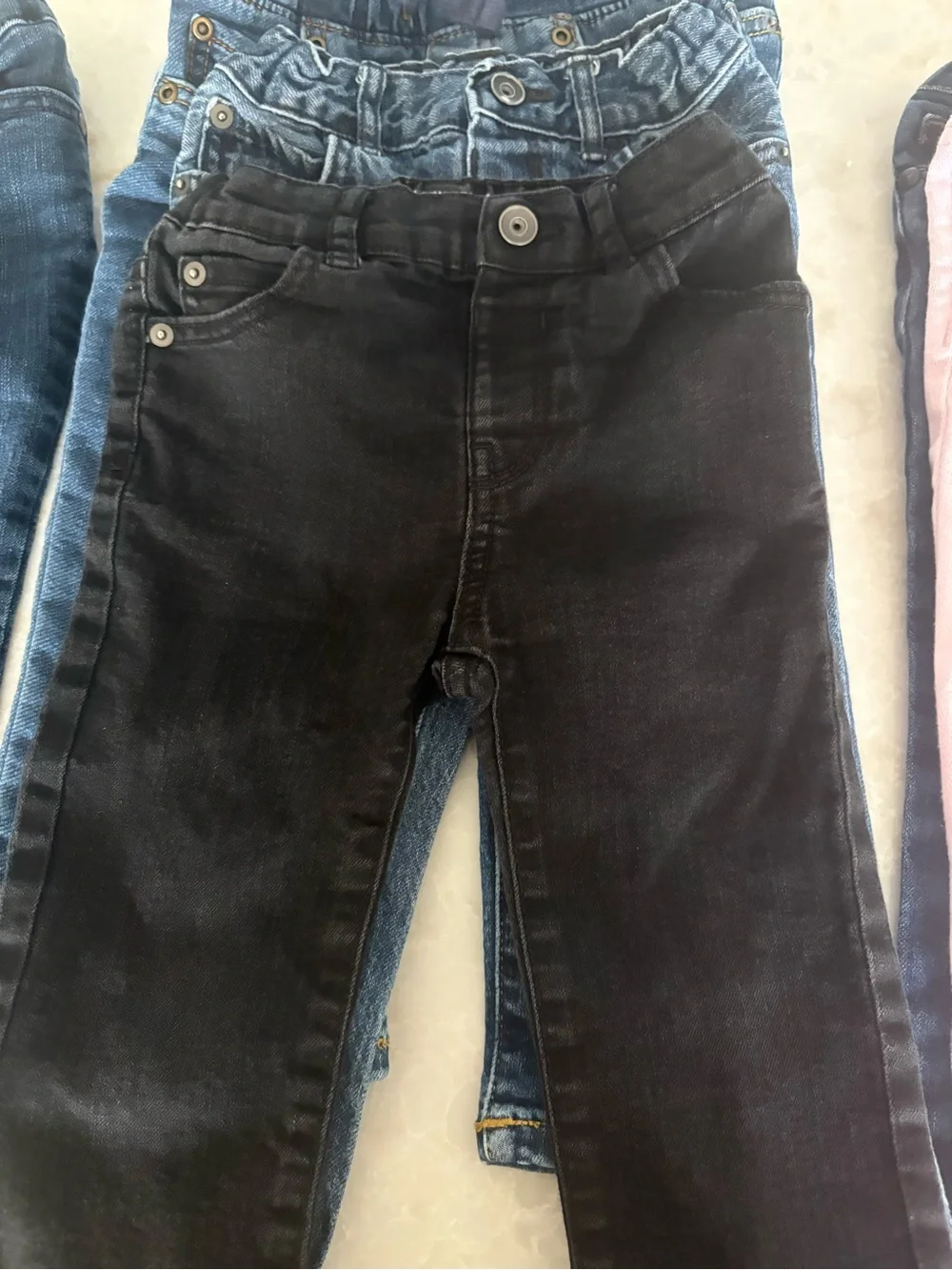 The Children's Place Blue Denim & Black Pull-On Jeans Set